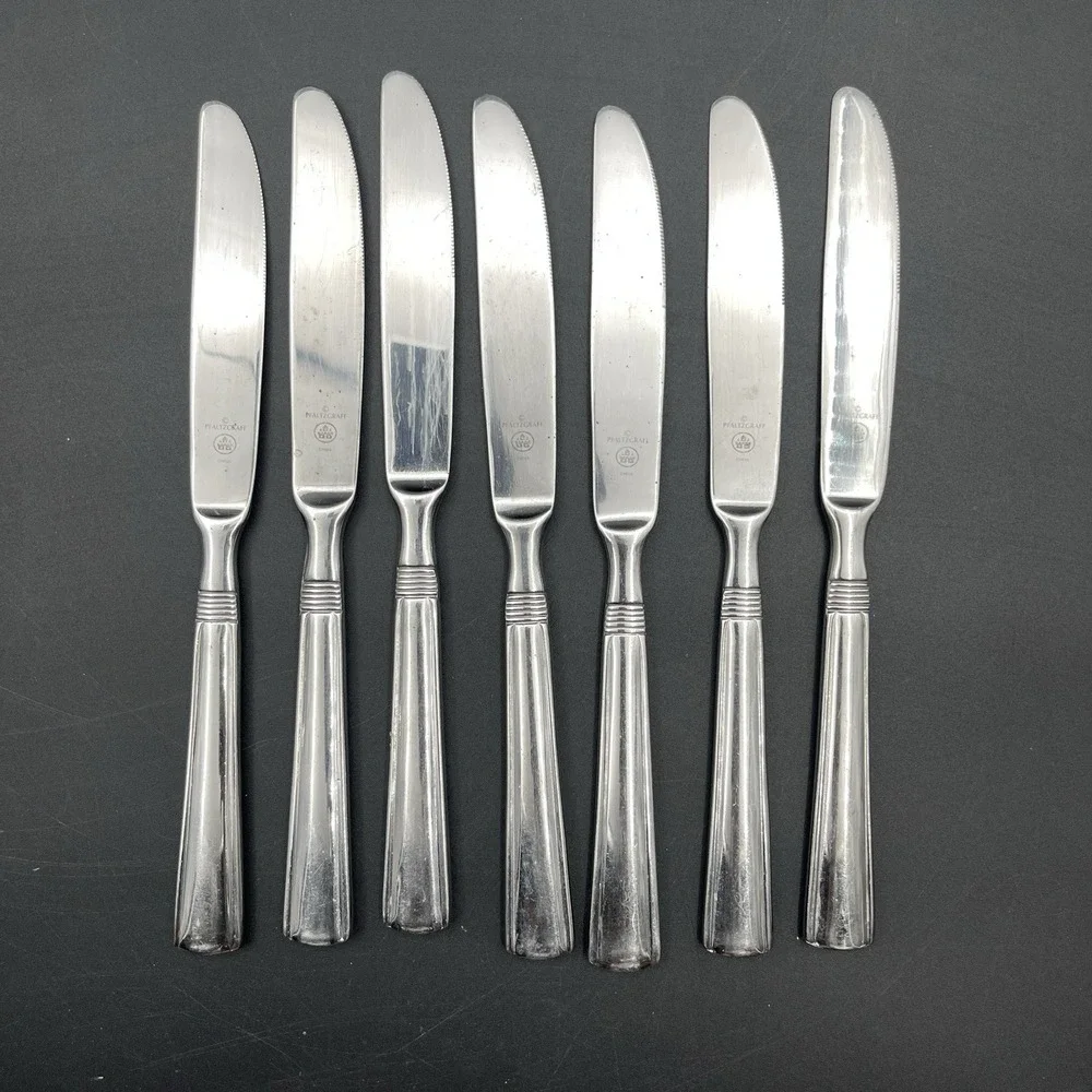 Pfaltzgraff‎ Kenilworth Flatware Lot 7 Dinner Knives Stainless China